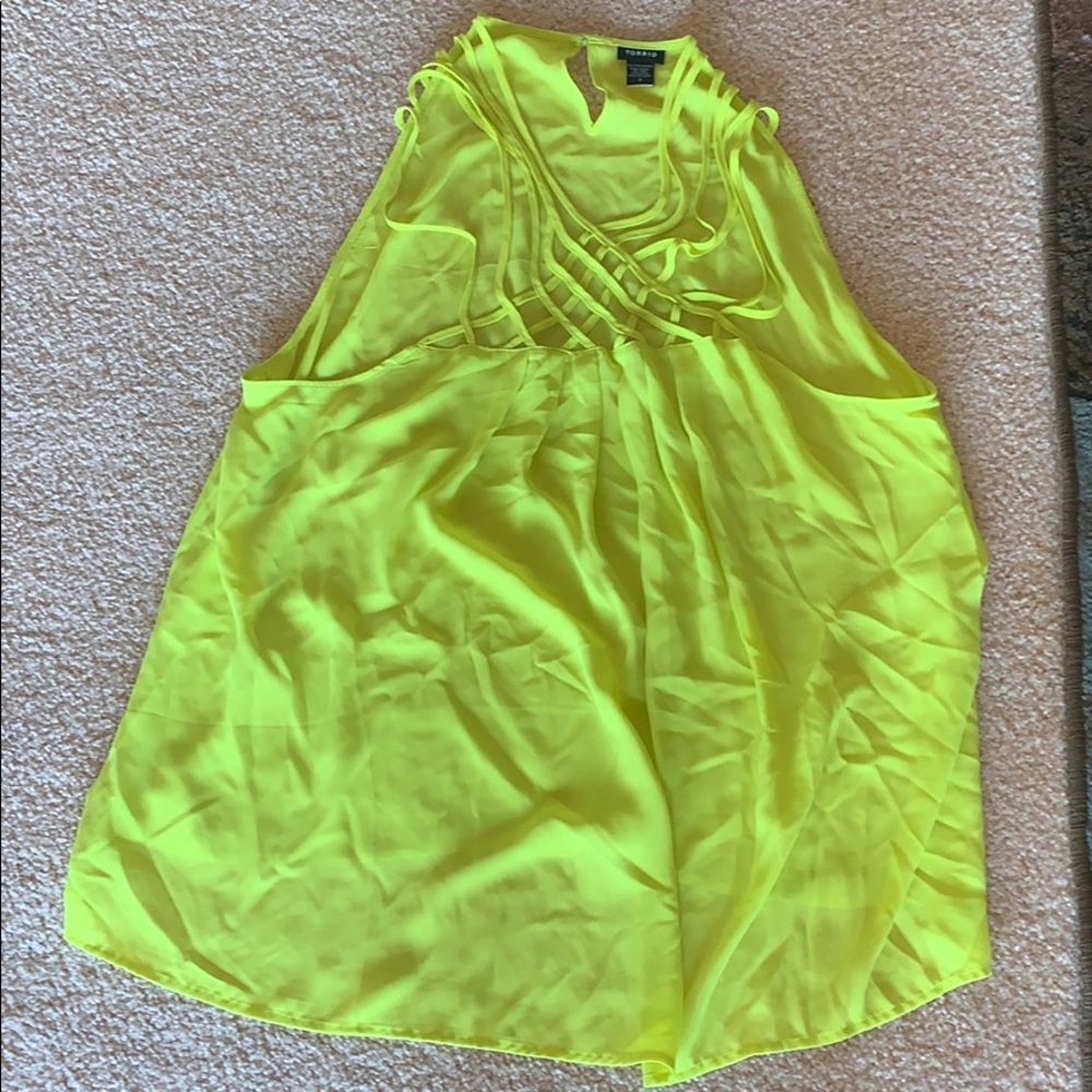 neon yellow tank top with straps